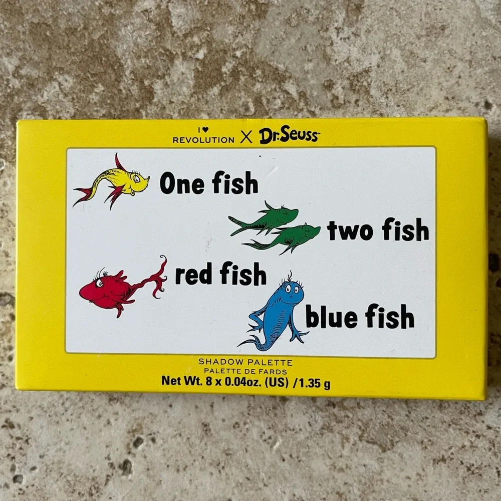 Revolution Dr. Seuss Eye Shadow Palette One‎ Fish Two Fish Red Fish Blue Fish